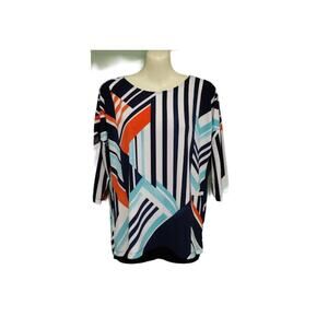 Chico's 3/4 Sleeve Top with Abstract‎ Print, Size 0 (4)